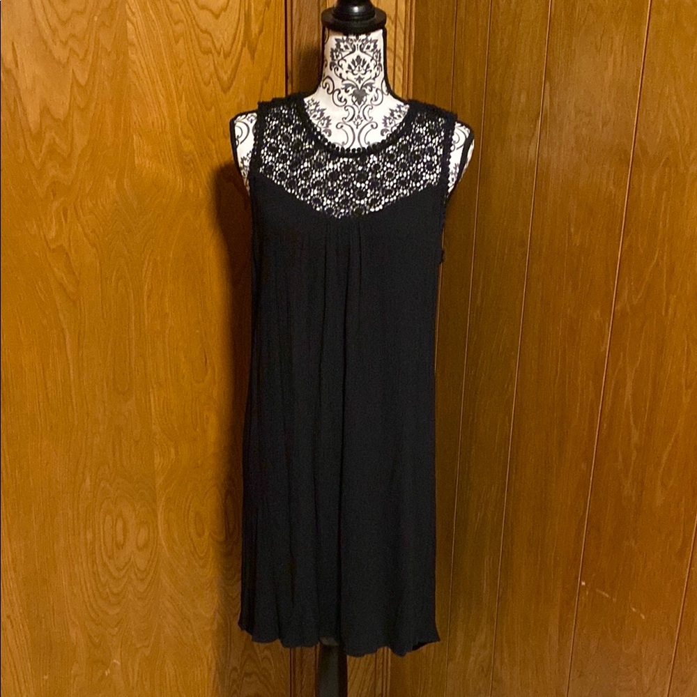 Signature Studio Black High Low Dress Large fully lined 100% Viscose